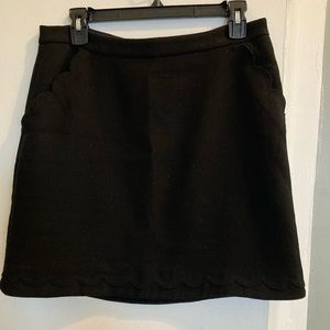 Women’s Black Miniskirt with Scalloped Edges